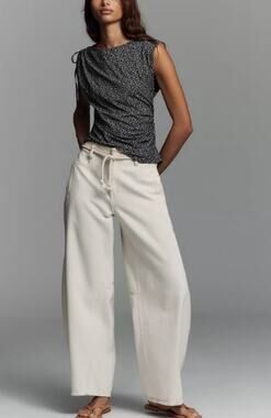 039 NWT Nation LA Julie Ruched Top | Black/White | Size Medium